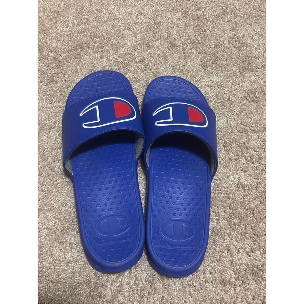 Champion blue slides / sandals size 14